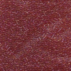 DELICA ROUND 11/0 (1,6mm), DB-62 Lined Light Cranberry AB  DELICA ROUND 11/0 (1,6mm), DB-62 Lined Light Cranberry AB