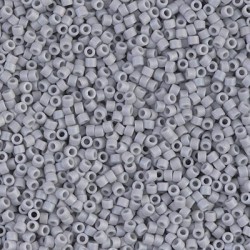 DELICA ROUND 11/0 (1,6mm), DB-1598 Matted Opaque Ghost Grey AB DELICA ROUND 11/0 (1,6mm), DB-1598 Matted Opaque Ghost Grey AB