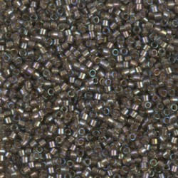 DELICA ROUND 11/0 (1,6mm), DB-1773 Sparkling Beige Lined Grey AB  DELICA ROUND 11/0 (1,6mm), DB-1773 Sparkling Beige Lined Grey AB