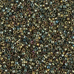 DELICA ROUND 11/0 (1,6mm), DB-24 Metallic Green AB  DELICA ROUND 11/0 (1,6mm), DB-24 Metallic Green AB