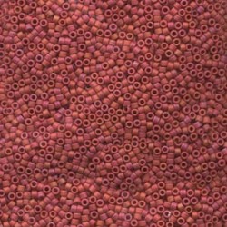 DELICA ROUND 11/0 (1,6mm), DB-362 Opaque Red AB Matted DELICA ROUND 11/0 (1,6mm), DB-362 Opaque Red AB Matted
