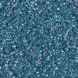 DELICA ROUND 11/0 (1,6mm), DB-58 Marine Blue Lined Crystal AB  DELICA ROUND 11/0 (1,6mm), DB-58 Marine Blue Lined Crystal AB