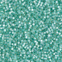DELICA ROUND 11/0 (1,6mm), DB-626 Silver Lined Light Aqua Green Alabaster Dyed DELICA ROUND 11/0 (1,6mm), DB-626 Silver Lined Light Aqua Green Alabaster Dyed