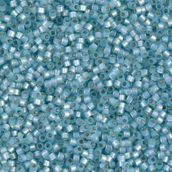 DELICA ROUND 11/0 (1,6mm), DB-628 Silver Lined Light Aqua Alabaster Dyed DELICA ROUND 11/0 (1,6mm), DB-628 Silver Lined Light Aqua Alabaster Dyed