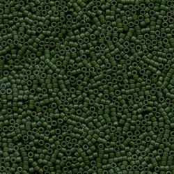 DELICA ROUND 11/0 (1,6mm), DB-797 Opaque Olive Matted DELICA ROUND 11/0 (1,6mm), DB-797 Opaque Olive Matted