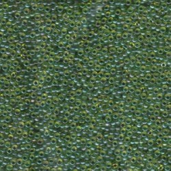 ROUND ROCAILLE 11/0 OLIVE LINED CHARTREUSE  350 ROUND ROCAILLE 11/0 OLIVE LINED CHARTREUSE  350