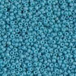 ROUND ROCAILLE 11/0  Matted Opaque Turquoise Blue Luster 2029 ROUND ROCAILLE 11/0  Matted Opaque Turquoise Blue Luster 2029