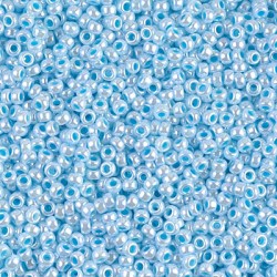 ROUND ROCAILLE 11/0 Aqua Lined White Pearl 430 ROUND ROCAILLE 11/0 Aqua Lined White Pearl 430
