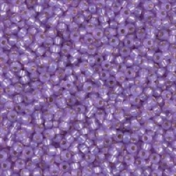 ROUND ROCAILLE 11/0 LILAC SILVER LINED ALABASTER 574 ROUND ROCAILLE 11/0 LILAC SILVER LINED ALABASTER 574