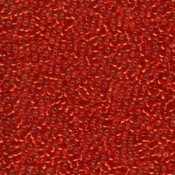 ROUND ROCAILLE 11/0 Silverline Flame Red 10 ROUND ROCAILLE 11/0 Silverline Flame Red 10
