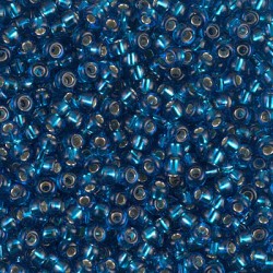 ROUND ROCAILLE 11/0 Silverline Capri Blue 25 ROUND ROCAILLE 11/0 Silverline Capri Blue 25
