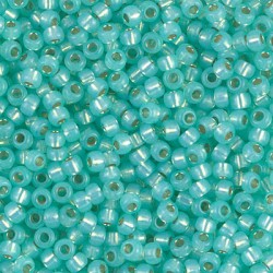 ROUND ROCAILLE 8/0 Sea Green Silver Lined Alabaster 571 ROUND ROCAILLE 8/0 Sea Green Silver Lined Alabaster 571