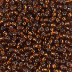 ROUND ROCAILLE 11/0 Dark Topaz Silverline 5 ROUND ROCAILLE 11/0 Dark Topaz Silverline 5