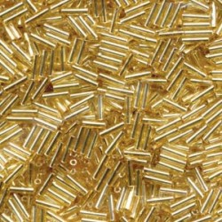 Bugles #2 - 6 x 1,7 mm  Gold Silver Lined 3 Bugles #2 - 6 x 1,7 mm  Gold Silver Lined 3