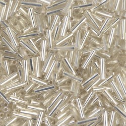 Bugles #2 - 6 x 1,7 mm Crystal Silver Lined 1 Bugles #2 - 6 x 1,7 mm Crystal Silver Lined 1