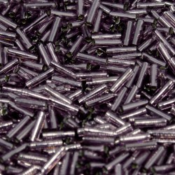 Bugles #2 - 6 x 1,7 mm Smoky Amy Silver Lined 12 Bugles #2 - 6 x 1,7 mm Smoky Amy Silver Lined 12