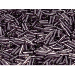 Bugles #2 - 6 x 1,7 mm Smoky Amy Silver Lined 12 Bugles #2 - 6 x 1,7 mm Smoky Amy Silver Lined 12