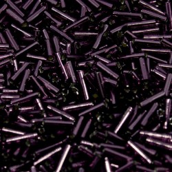 Bugles #2 - 6 x 1,7 mm  Dark Amethyst Silver Lined 13 Bugles #2 - 6 x 1,7 mm  Dark Amethyst Silver Lined 13