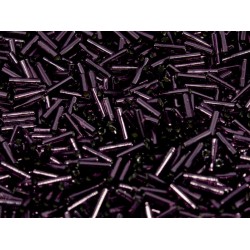 Bugles #2 - 6 x 1,7 mm  Dark Amethyst Silver Lined 13 Bugles #2 - 6 x 1,7 mm  Dark Amethyst Silver Lined 13