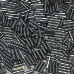 Bugles #2 - 6 x 1,7 mm Grey Silver Lined 21 Bugles #2 - 6 x 1,7 mm Grey Silver Lined 21
