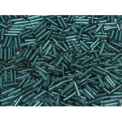 Bugles #2 - 6 x 1,7 mm Teal Silver Lined  2425