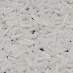 Bugles #2 - 6 x 1,7 mm White Opaque Matted AB 402FR Bugles #2 - 6 x 1,7 mm White Opaque Matted AB 402FR