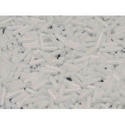 Bugles #2 - 6 x 1,7 mm White Opaque Matted AB 402FR Bugles #2 - 6 x 1,7 mm White Opaque Matted AB 402FR
