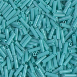Bugles #2 - 6 x 1,7 mm Opaque Turquoise Green 412 Bugles #2 - 6 x 1,7 mm Opaque Turquoise Green 412