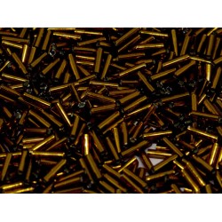 Bugles #2 - 6 x 1,7 mm Topaz Silver Lined 5 Bugles #2 - 6 x 1,7 mm Topaz Silver Lined 5