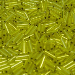 Bugles #2 - 6 x 1,7 mm Yellow Silver Lined 6 Bugles #2 - 6 x 1,7 mm Yellow Silver Lined 6