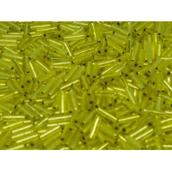 Bugles #2 - 6 x 1,7 mm Yellow Silver Lined 6 Bugles #2 - 6 x 1,7 mm Yellow Silver Lined 6