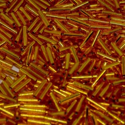 Bugles #2 - 6 x 1,7 mm Orange Silver Lined 8 Bugles #2 - 6 x 1,7 mm Orange Silver Lined 8