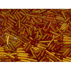 Bugles #2 - 6 x 1,7 mm Orange Silver Lined 8 Bugles #2 - 6 x 1,7 mm Orange Silver Lined 8