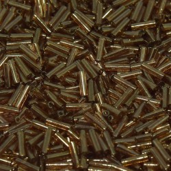 Bugles #2 - 6 x 1,7 mm  Peach Topaz Gold Luster 310 Bugles #2 - 6 x 1,7 mm  Peach Topaz Gold Luster 310