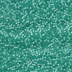 DELICA ROUND 11/0 (1,6mm), DB-627 Silver Lined Mint Green Alabaster Dyed DELICA ROUND 11/0 (1,6mm), DB-627 Silver Lined Mint Green Alabaster Dyed