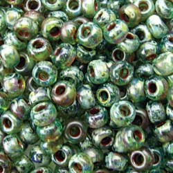 ROUND ROCAILLE 6/0 PICASSO TRANSPARENT OLIVINE 4506 8,5g ROUND ROCAILLE 6/0 PICASSO TRANSPARENT OLIVINE 4506 8,5g