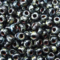 ROUND ROCAILLE 6/0 PICASSO SMOKY BLACK OPAQUE 4511 8,5g ROUND ROCAILLE 6/0 PICASSO SMOKY BLACK OPAQUE 4511 8,5g