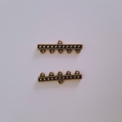 Zamak Terminal with 5 Rings Brass Antique Zamak Terminal with 5 Rings Brass Antique