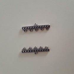 Zamak Terminal with 5 Rings Silver Antiqe Zamak Terminal with 5 Rings Silver Antiqe
