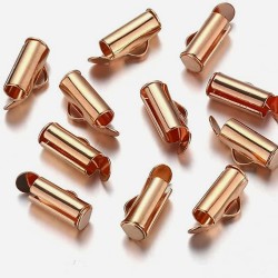 Brass Sliding Terminal 15x4mm Rose Gold Colour Brass Sliding Terminal 15x4mm Rose Gold Colour