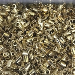 BRASS FOLD OVER END 3X8 mm Gold Colour BRASS FOLD OVER END 3X8 mm Gold Colour