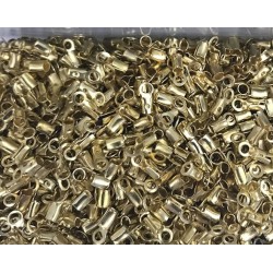 BRASS FOLD OVER END 3X8 mm Gold Colour BRASS FOLD OVER END 3X8 mm Gold Colour