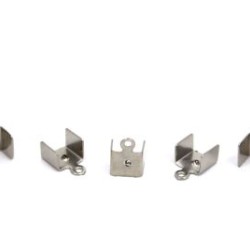 BRASS FOLD OVER END 8X11 mm Rhodium Colour BRASS FOLD OVER END 8X11 mm Rhodium Colour