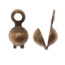 BRASS BEAD TIP ( CALOTTE ) 4mm Brass Antique BRASS BEAD TIP ( CALOTTE ) 4mm Brass Antique
