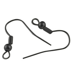 EARRING HOOKS Black Enamel EARRING HOOKS Black Enamel