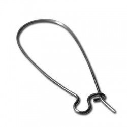 EARRING HOOK Кidney Ear Wire - Rhodium Plated 15X35mm EARRING HOOK Кidney Ear Wire - Rhodium Plated 15X35mm