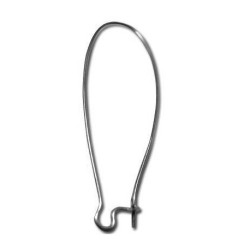 EARRING HOOK Кidney Ear Wire - Rhodium Plated 20X48mm EARRING HOOK Кidney Ear Wire - Rhodium Plated 20X48mm