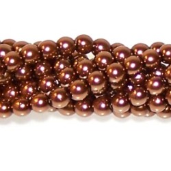 Перли стъклени 6мм кафяво