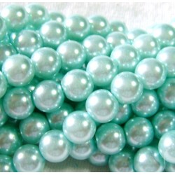 GLASS PEARLS Light Aqua 8 mm GLASS PEARLS Light Aqua 8 mm