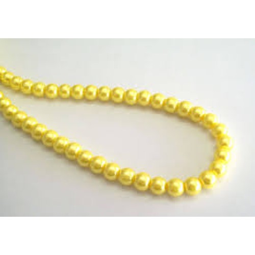 Перли стъклени 4мм жълти 50 g